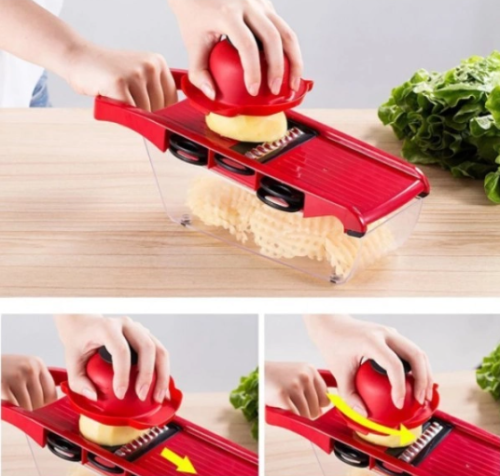 Овочерізка Mandoline Slicer 6в1: мультислайсер-тертка для овочів і фруктів з контейнером