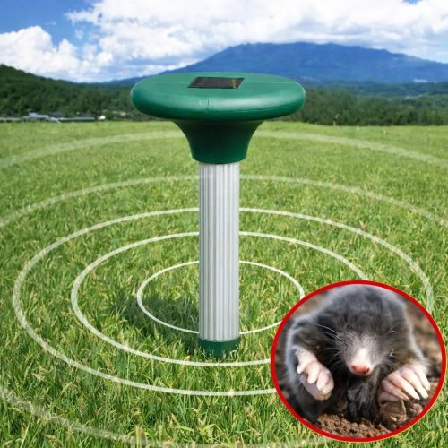 Відлякувач кротів і гризунів Solar Rodent Repeller на сонячній батареї, ультразвук (2 шт)