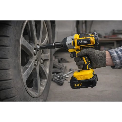 Акумуляторний безщітковий ударний гайковерт YELLOW, бездротовий, 2 АКБ, для авто/гаража/майстерні
