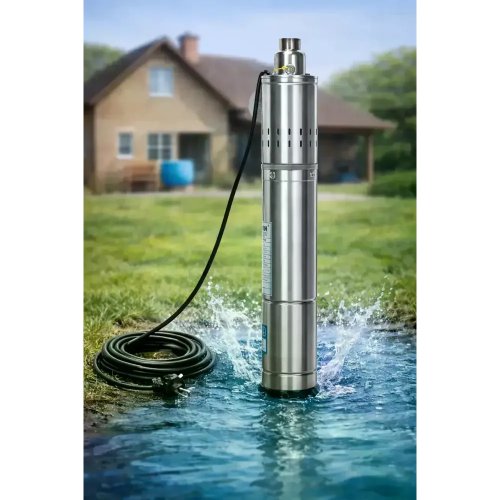 Занурювальний шнековий насос для свердловини Screw Pump 4QGD2, 1500W, напір 120 м, водопостачання дому/дачі