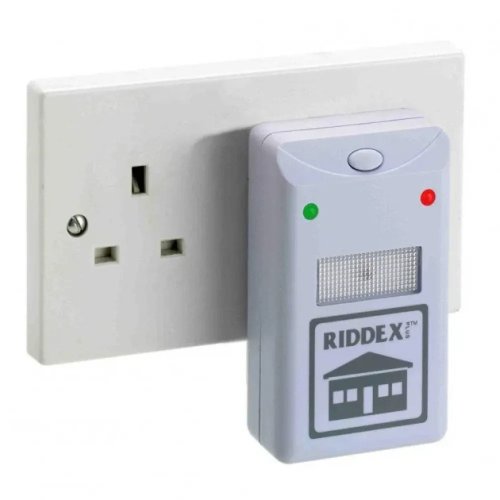 Ультразвуковий відлякувач RIDDEX 200 м² від мишей, щурів, тарганів та комах, мережевий прилад