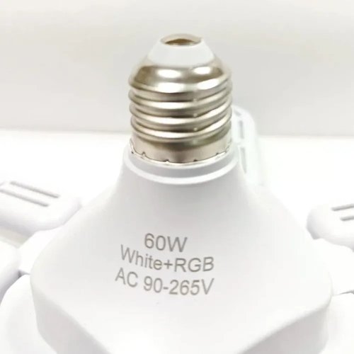 LED лампа-вентилятор 2-в-1 E27 AY1033 з пультом: 3 режими світла, 3 швидкості (дім/кухня/дача/офіс)