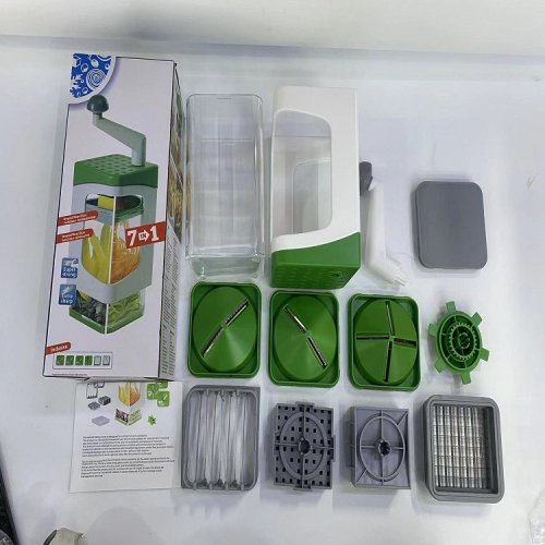 Ручна овочерізка Genius Nicer Dicer з контейнером, кухонний слайсер-тертка 7в1 з насадками