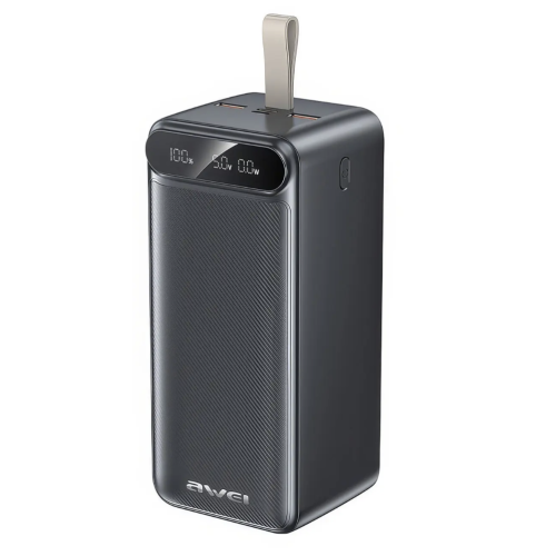 Повербанк AWEI P101K 100000 mAh 22.5W з дисплеєм і LED-ліхтариком