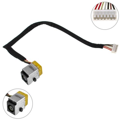 Б/в роз’єм живлення + USB для ноутбука HP 4525s з кабелем, P/N 613224-001
