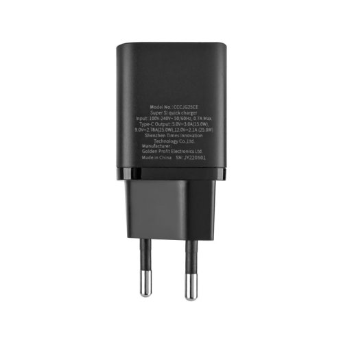 Зарядний пристрій Baseus Super Si 25W USB‑C Quick Charger EU, чорний (CCSP020101)