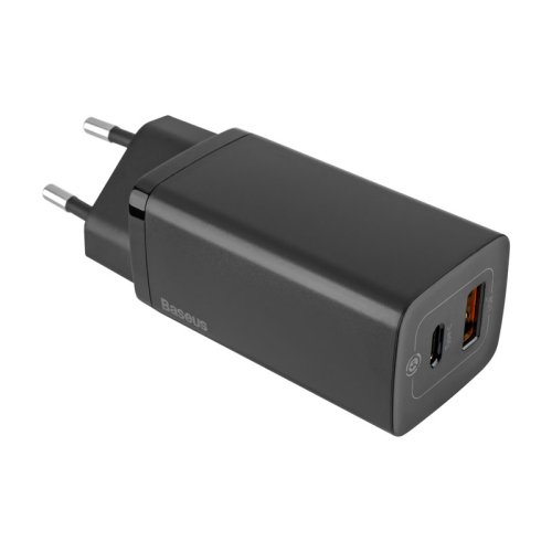 ЗП Baseus GaN2 Lite 65W Quick Charger USB-C+USB-A EU, чорний (CCGAN2L-B01) + подарунок ID50697