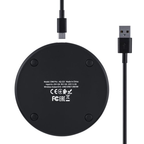 Бездротовий зарядний пристрій HOCO CW6 Pro Easy 15W, чорний (6931474755032)