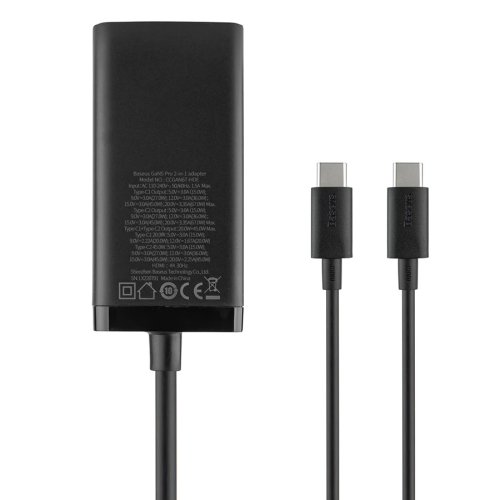 Baseus GaN5 Pro настільний зарядний 67W 1U+2C+HDMI, кабель 1.5 м, EU, чорний (CCGP110201)