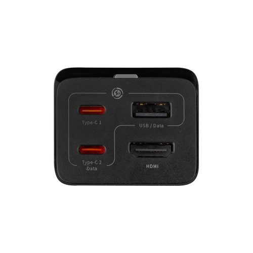 Baseus GaN5 Pro настільний зарядний 67W 1U+2C+HDMI, кабель 1.5 м, EU, чорний (CCGP110201)