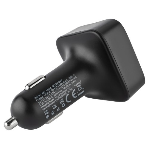 Автозарядка HOCO E87 Delta з FM-модулятором, BT, 35W, 1A/1C, чорна (6942007658980)