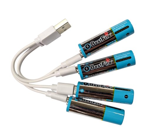 AA Li-Ion акумулятори BestFire 2150mAh з USB‑C зарядкою, перезарядні (набір 4 шт.)