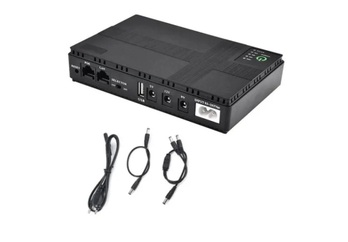 Міні UPS DC1018 10400 мА·год, виходи 5V/9V/12V/15V/24V, powerbank для резервного живлення