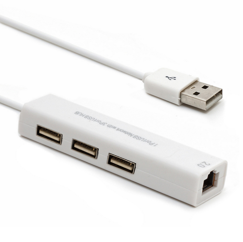 USB‑LAN адаптер RTL8152B з USB‑хабом, перехідник USB to LAN (мережева карта)