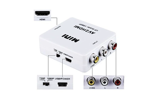 Конвертер-перехідник AV (RCA) → HDMI для підключення аналогових пристроїв до ТВ/монітора