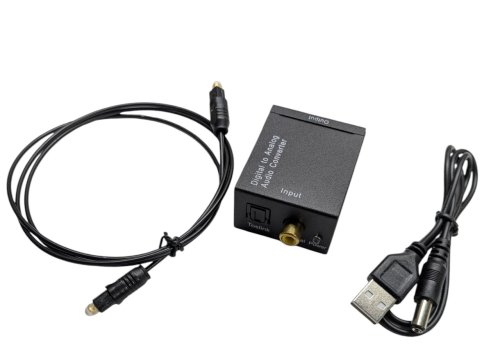 Цифровий аудіоконвертер Optical/Coaxial → RCA L/R та 3.5 мм стерео адаптер