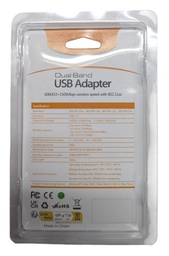USB Wi‑Fi адаптер AC600 (мережева карта), швидкий бездротовий інтернет для ПК/ноутбука