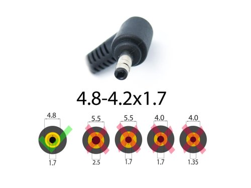 Оригінальний зарядний адаптер для Dell 19.5V 3.34A 65W (4.8–4.2×1.7) Bullet, без кабелю