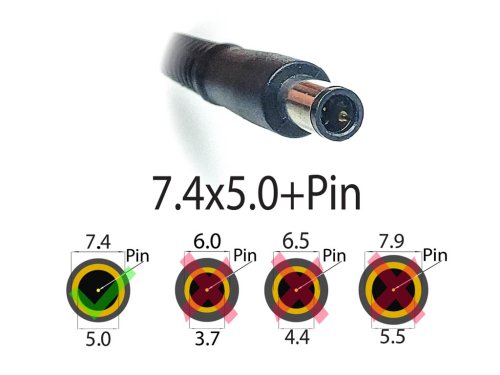 Адаптер живлення для Dell Inspiron 1525/1526/1545/1750/6000/6400/8600/9200 19.5V 3.34A 65W 7.4×5.0+pin без кабелю