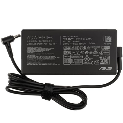 Зарядний адаптер для ноутбука ASUS 180W (20V/9A), штекер 6.0×3.7мм PIN, чорний, прямокутний